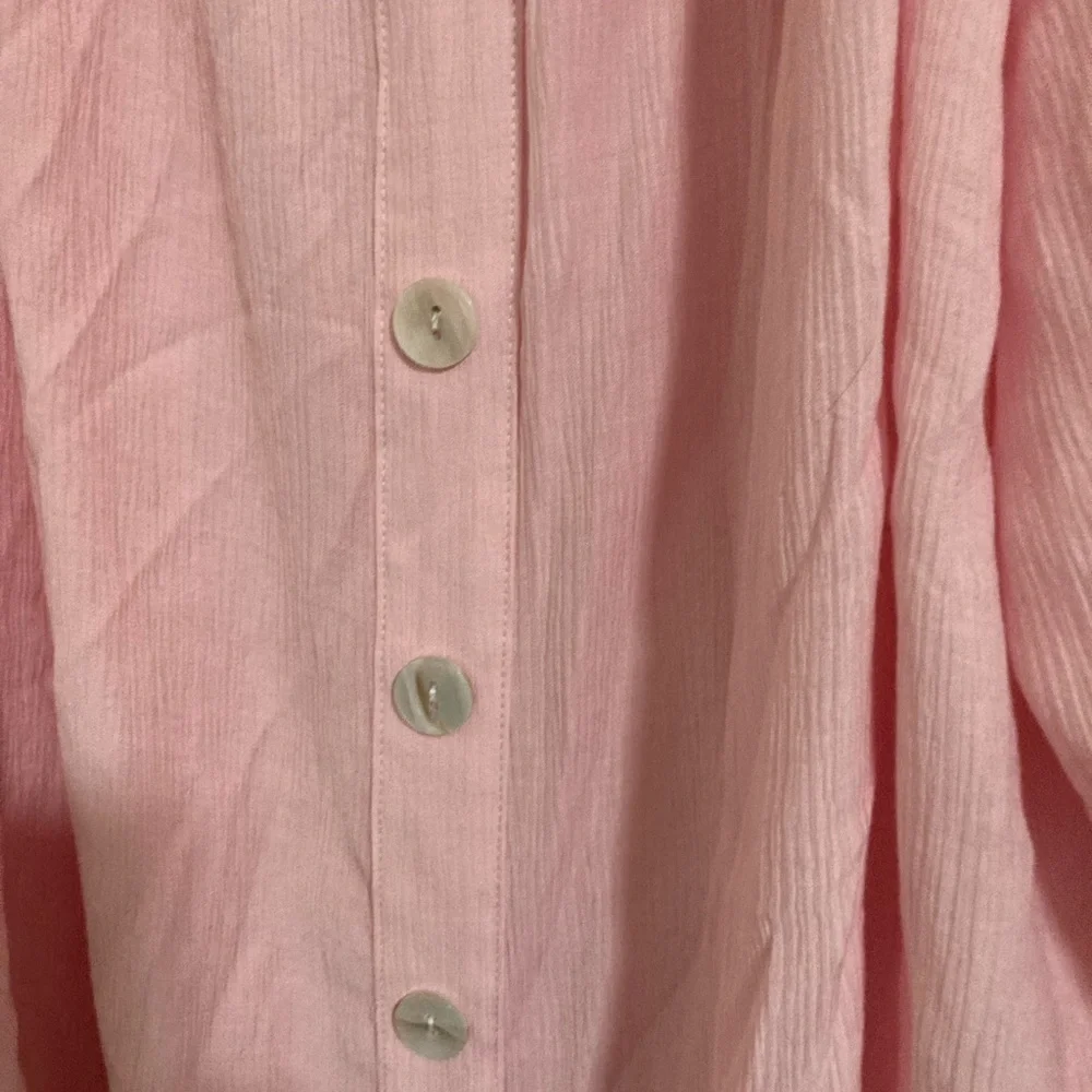 I.N. Studio Pink Button-Front Blouse - Picture 3 of 4